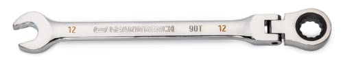Gearwrench 86712 90-Tooth 12 Point Flex Head Ratcheting Combination Wrench, 12 mm