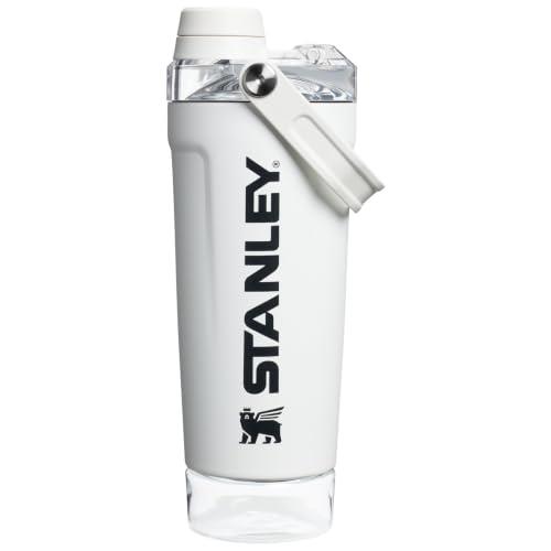 Stanley Vitalize Shaker Bottle 20 oz | Leakproof Insulated Stainless Steel Shaker Cup | Base Storage and Twist On Fast Flow Lid | Protein Shakes and Pre Workout Powder | BPA-Free | Chalk