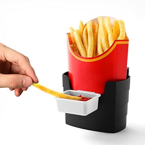 SUADEN French Fry Holder and Sauce Holder for Car | Perfect for On-The-Go Snacking | Ideal White Elephant Gift, Stocking Stuffier, or Holiday Present