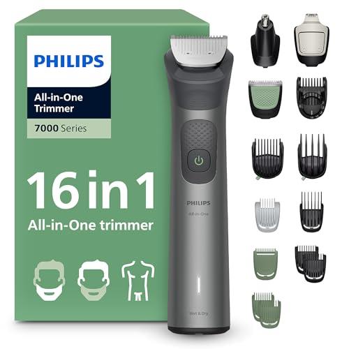 Philips Multigroom 7000 Series All-in-One 16-Piece Trimmer - Shaver and Clipper for Face, Head & Body, Self-sharpening Full Metal Blades, 21 Length Settings (0.5-16 mm), Model MG7931/30