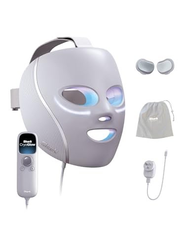 Shark CryoGlow LED Face Mask with Undereye Cooling, Blue & Red LED, Infrared Light Therapy, Anti-Wrinkle, Anti-Acne, FW312PLANZ, Lilac Chill