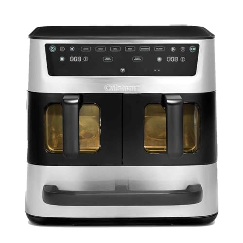 Cuisinart Tri Zone 13.6L Air Fryer & Oven Stainless Steel | PFAS-Free | XXXL capacity | 3 Independent Cooking Zones | Dual 4.3L Air Frying Baskets + 5L Oven Drawer | 9-in-1 Cooking Functions