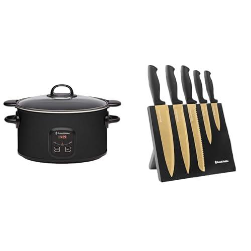 Russell Hobbs Cooker and Knife Block Bundle