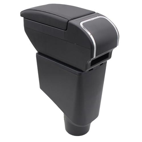 YJYWZH Toyota Yaris Hybrid 2015-2021 Armrest Box with Cup Holder, Double-Layer Accessories, Black