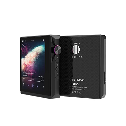 Hidizs AP80 PRO-X HiFi MP3 Player with Bluetooth, Lossless MQA DSD 256 High Resolution Digital Music Player, Full Touch Screen, Portable Walkman,with Pedometer, E-Book, Supports up to 512GB
