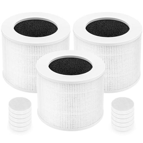 LEVOIT Core Mini Replacement Filter Compatible With Core Mini-P Air Purifier, 3-IN-1 H13 True HEPA Air Filter, 3 Pack With 10 Pack Aroma Pads