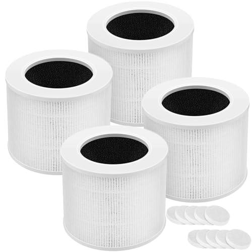 Ecleanfy 4-Pack Core Mini Filter, 3-in-1 H13 HEPA High-Efficiency Activated Carbon Pre-filter for LEVOIT Core Mini Air Purifier Replacement Filter