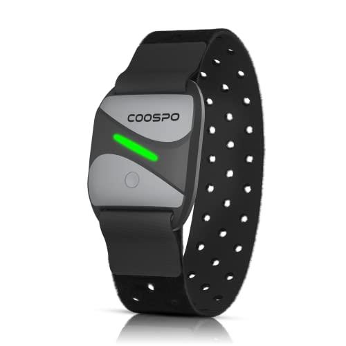 CooSpo Heart Rate Monitor Armband Optical Heart Rate Sensor Armband Bluetooth ANT+ IP67 Heart Rate Zone Tracking for Peloton Strava Zwift Polar Beat DDP Yoga(Two Size Armband Included)