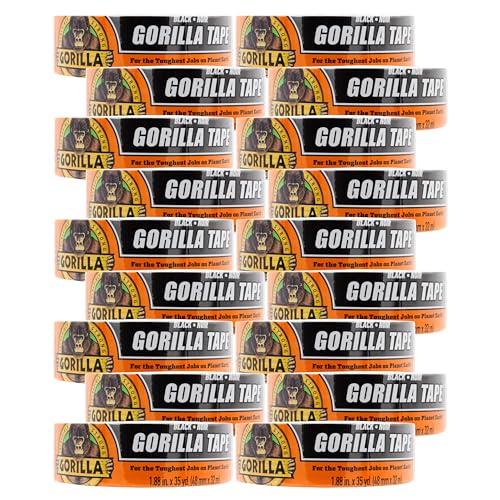 Gorilla Black Duct Tape, 1.88" x 35 yd, Black, (Bulk Pack of 18)