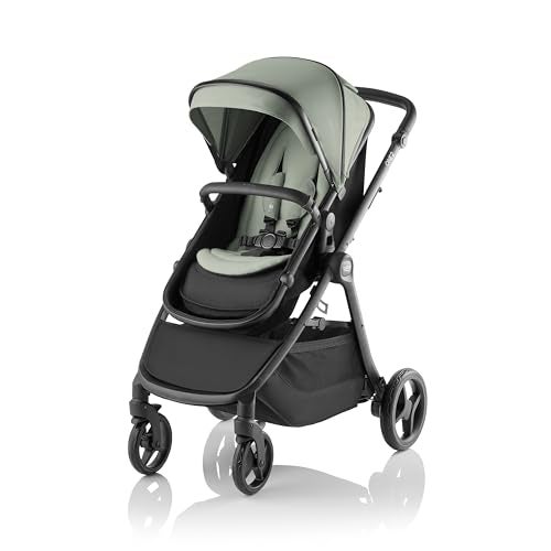 Britax One2 Stroller Sage Green (36994), Convertible Single to Double Stroller, Reversible Seat, Bassinet to Toddler Seat, Travel System Compatible
