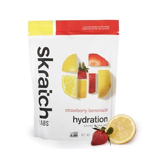 SKRATCH LABS Sport Hydration Powder Drink Mix, Strawberry Lemonade 20 Servings Electrolytes Powder Sports Nutrition Endurance & Energy for Men & Women
