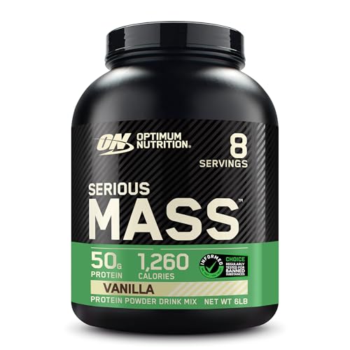Optimum Nutrition Serious Mass Gainer Protein Powder, Vanilla, 6 Pound