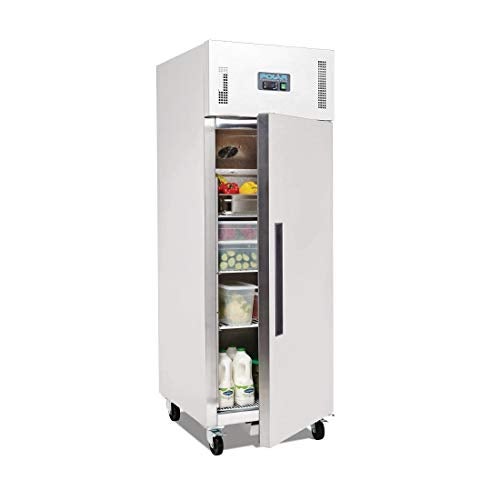 Polar G-Series Stainless Steel Single Door Gastro Upright Fridge, 600 Liter Capacity, Silver