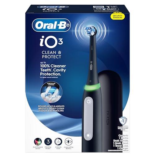 Oral-B iO 3 Clean & Protect Electric Toothbrush with Travel Case, Matte Black
