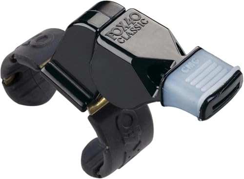 Fox 40 Classic CMG Official Whistle with Fingergrip, Black