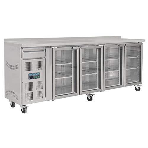 Polar U-Series Stainless Steel 4 Door Premium Bar Fridge, 720 Liter Capacity, Silver
