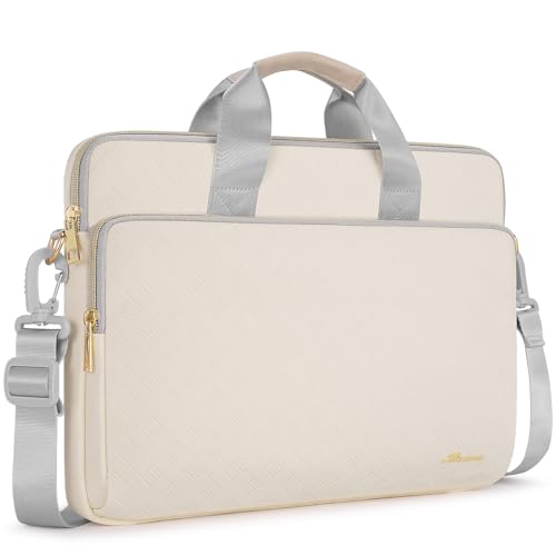 KIZUNA Laptop Sleeve Case 14 Inch Computer Shoulder Bag for 15" MacBook air M3 M2/Lenovo IdeaPad Slim 3i/IdeaPad Flex 5/15.4 MacBook Pro/14 Yoga Slim Pro X/Surface Laptop Studio 2/HP/Dell,Beige