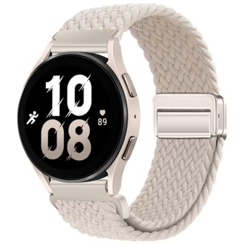 Nylon Strap 20mm Compatible with Huawei Watch GT2 GT3 42mm, Samsung Galaxy Watch 7/6/5/4 40mm 44mm 45mm 45mm, Garmins Vivoactive 5, Amazfits GTS 4, Braided Stretchy Magnetic Watch Band
