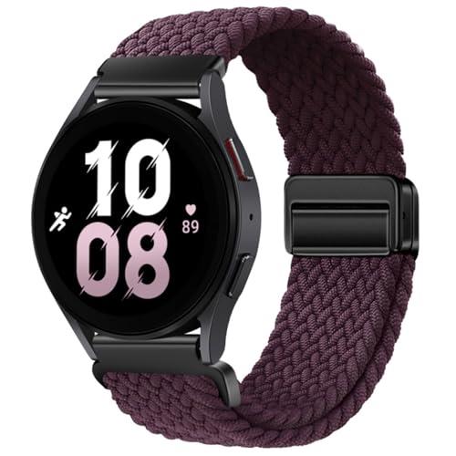 Nylon Strap 20mm Compatible with Huawei Watch GT2 GT3 42mm, Samsung Galaxy Watch 7/6/5/4 40mm 44mm 45mm 45mm, Garmins Vivoactive 5, Amazfits GTS 4, Braided Stretchy Magnetic Watch Band