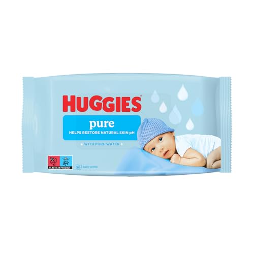 Huggies Pure Unscented Baby Wipes (Pack of 56)