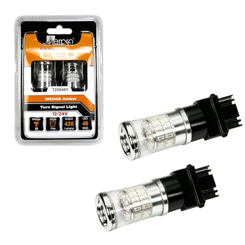 Aerpro T25S Wedge 48 SMD LED Lamps, Amber (Pack of 2)