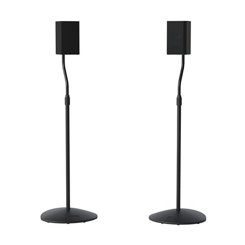 SANUS Adjustable Height Speaker Stand - Extends 28" to 38" - Holds Satellite & Small Bookshelf Speakers (i.e. Bose, Harmon Kardon, Polk, JBL, KEF, Klipsch, Sony and Others) - Set of 2 - Model: HTBS