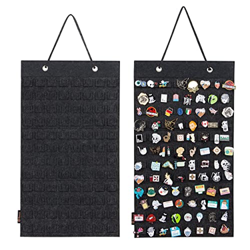 PACMAXI Hanging Brooch Pin Organizer, Display Pins Storage Case, Brooch Collection Storage Holder, Holds Up to 96 Pins.(Not Include Any Accessories)