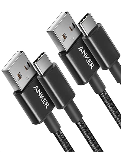 Anker Cable [2 Pack, 3FT], USB A to USB C Cable for iPhone 17 Series,Samsung Galaxy S10 S10+, LG V30, Beats Fit Pro and More (Black)