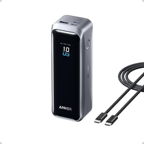Anker Prime Power Bank, 20,100mAh 3-Port Portable Charger with 220W Output, Two-Way Charging, Flight-Approved, App Control, for MacBook, iPhone 17/16/15 Series, and More, Charging Base Not Included