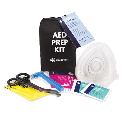 Reliance Medical AED Prep Kit in Black Bag with Belt Loop - Contains Items to Ease Use of a Defibrillator for AED Emergency