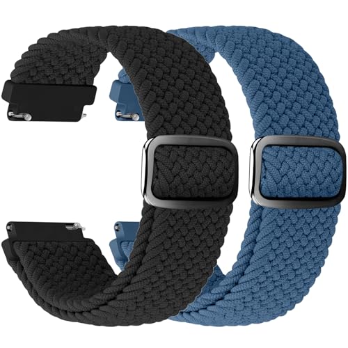 WolliLe Nylon Braided Watch Band Compatible With Redmi Watch 5 Lite/Redmi Watch 5 Active, 22mm Sports Nylon Watch Band for Garmin Vivoactive 4/ Amazfit Bip 6