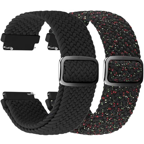 WolliLe Nylon Braided Watch Band Compatible With Redmi Watch 5 Lite/Redmi Watch 5 Active, 22mm Sports Nylon Watch Band for Garmin Vivoactive 4/ Amazfit Bip 6