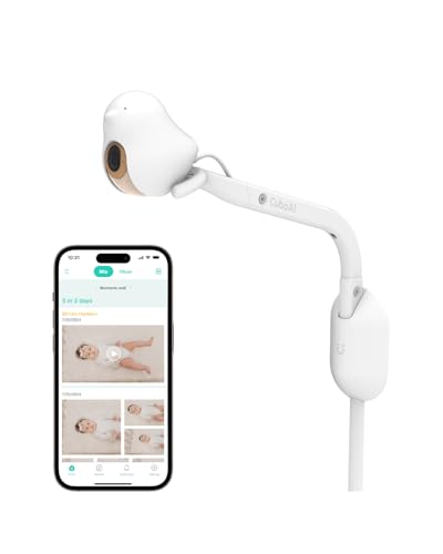 CuboAi Smart Baby Monitor 3: Sleep Safety Alerts for Covered Face Rollover, True Cry Detection, 2.5K QHD WiFi Camera, Humidity Sensor, 2-Way Audio, App Control (Wall Mount Set)