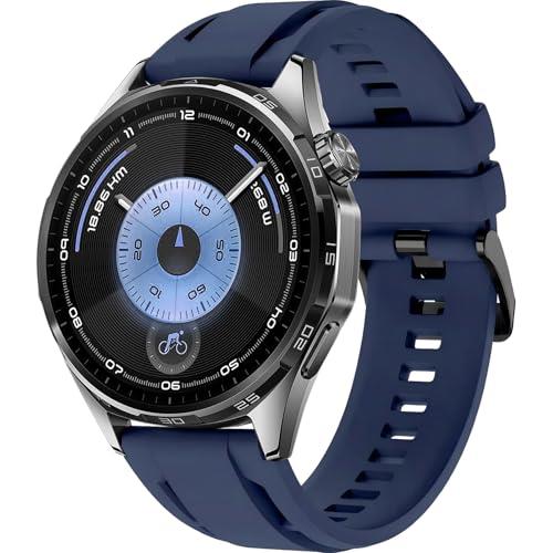 22mm Silicone Watch Band Compatible with Huawei Watch GT 6 46mm Strap，Multi-hole Design Straps with Black Metal Connector and Buckle Compatible with Amazfit Balance 2 Bands