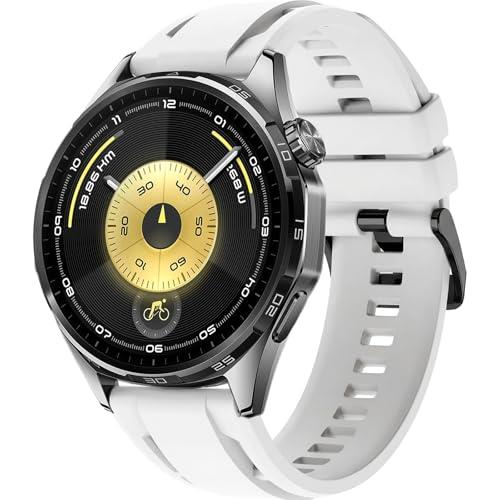 22mm Silicone Watch Band Compatible with Huawei Watch GT 6 46mm Strap，Multi-hole Design Straps with Black Metal Connector and Buckle Compatible with Amazfit Balance 2 Bands