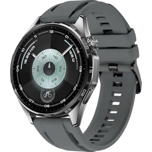 22mm Silicone Watch Band Compatible with Huawei Watch GT 6 46mm Strap，Multi-hole Design Straps with Black Metal Connector and Buckle Compatible with Amazfit Balance 2 Bands