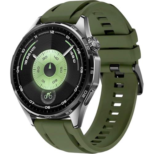 22mm Silicone Watch Band Compatible with Huawei Watch GT 6 46mm Strap，Multi-hole Design Straps with Black Metal Connector and Buckle Compatible with Amazfit Balance 2 Bands