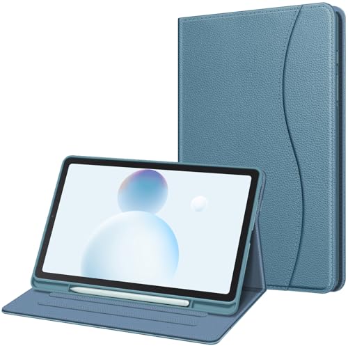 Fintie Case for Samsung Galaxy Tab S6 Lite 10.4 Inch 2024/2022/2020 with S Pen Holder, Multi-Angle Viewing Soft TPU Back Cover with Pocket Auto Wake/Sleep, Ocean Blue