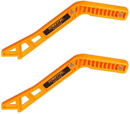 POWERTEC 71337P2 11.5” Deluxe Magnetic Push Stick 2PK with Embedded Magnets in Ergonomic Handle for Space Efficient Storage | Woodworking Tools