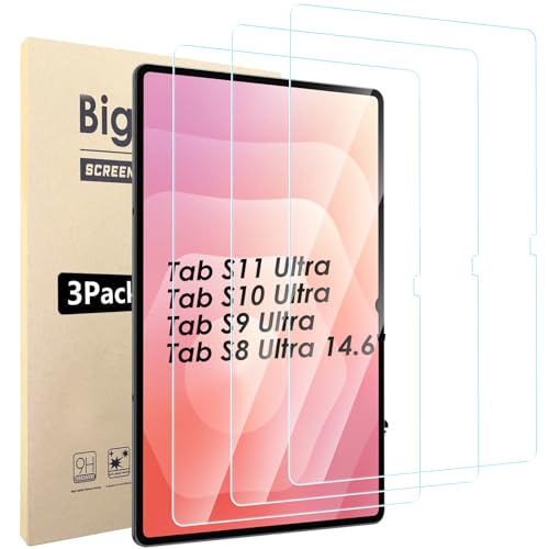 Bigqin [3 Pack] Screen Protector Compatible with Samsung Galaxy Tab S11 Ultra/ S10 Ultra/ S9 Ultra/ S8 Ultra14.6", 9H Hardness, HD Clear, Scratch-Resistant, Bubble Free, Easy Installation