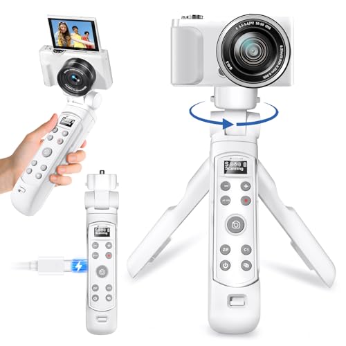 for Sony Vlog Shooting Grip Tripod with OLED Screen & Rechargeable | Wireless Camera Remote - Zoom/Focus Control for ZV-1, ZV-E10,ZV-1F, A6100, A6400, A6700,A7IV,RX100 VII,A9,A9 II,FX3