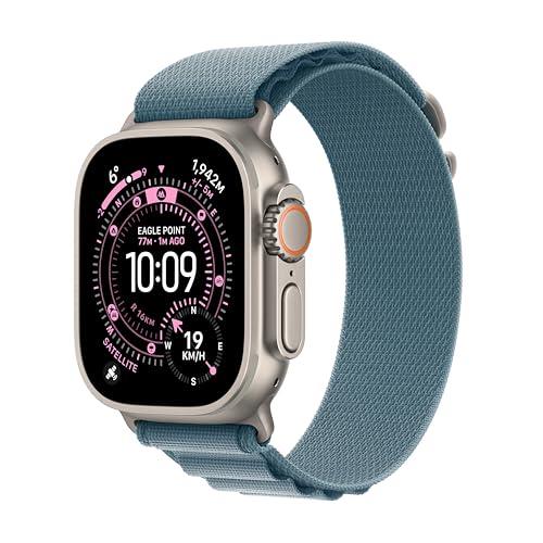 Apple Watch Ultra 3 [GPS + Cellular, 49mm] Natural Titanium Case with Light Blue Alpine Loop - [Small] with AirPods Pro 3 Wireless Earbuds