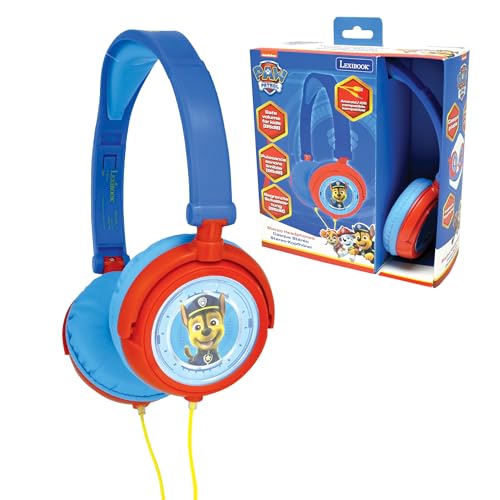 LEXIBOOK HP015PA Paw Patrol Chase Marshall Stereo Headphone,Safe Volume, Foldable and Adjustable, Blue/red