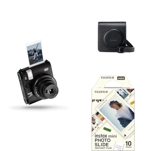 Instax Fujifilm Mini 99 Instant Camera, Black + Case + Photo Slide 10 Pack Film