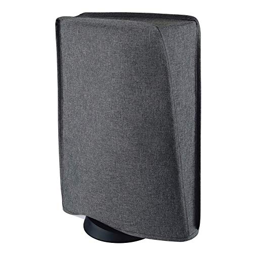 PlayVital Gray Nylon Dust Cover for ps5, Soft Neat Lining Dust Guard for ps5 Console, Anti Scratch Waterproof Cover Sleeve for ps5 Console Digital Edition & Disc Edition