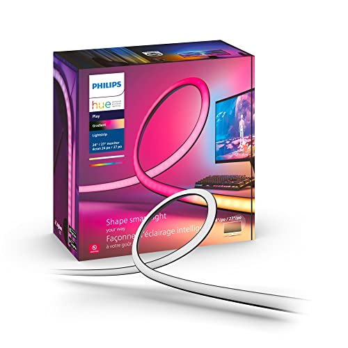 Philips Hue Play Gradient PC Lightstrip for 24-27 Inch Screens LED Smart Lighting. Sync for Entertainment