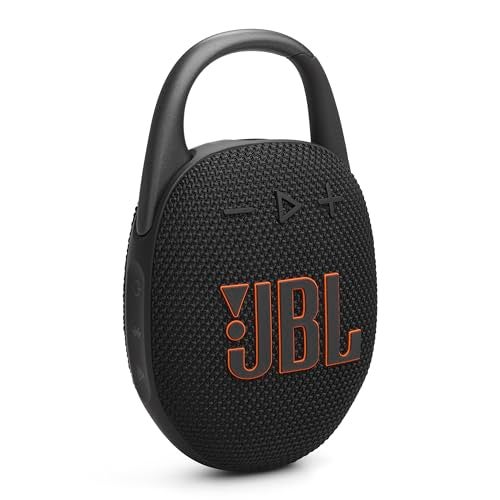 JBL Clip 5 - Ultra-Portable, Waterproof & Dustproof Bluetooth Speaker, Big Pro Sound with Punchy bass, Integrated Carabiner, Up to 12 Hours of Play, Made in Part with Recycled Materials (Black)
