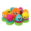 TOMY Toomies Bath Octopals Floating Bath Toys, Pack of 8, Multicolour