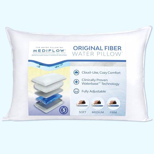 Mediflow 1001 First & Original Water Pillow, clinically Proven to Reduce Neck Pain. Therapeutic, Ideal for Those who Suffer from Sleep Trouble and Whiplash, Single Pack, White