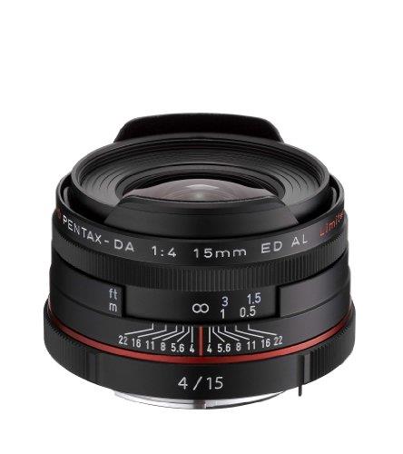 Pentax K-Mount HD DA 15mm f/4 ED AL 15-15mm Fixed Lens for Pentax KAF Cameras (Limited Black)